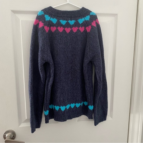 Hatley Pink and Gray Crew Neck Sweater with Chevron Design - Picture 4 of 6